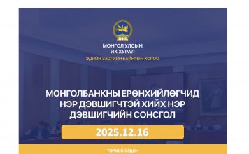 Монголбанкны Ерөнхийлөгчийн албан тушаалд нэр дэвшигчтэй хийх нэр дэвшигчийн сонсгол болно